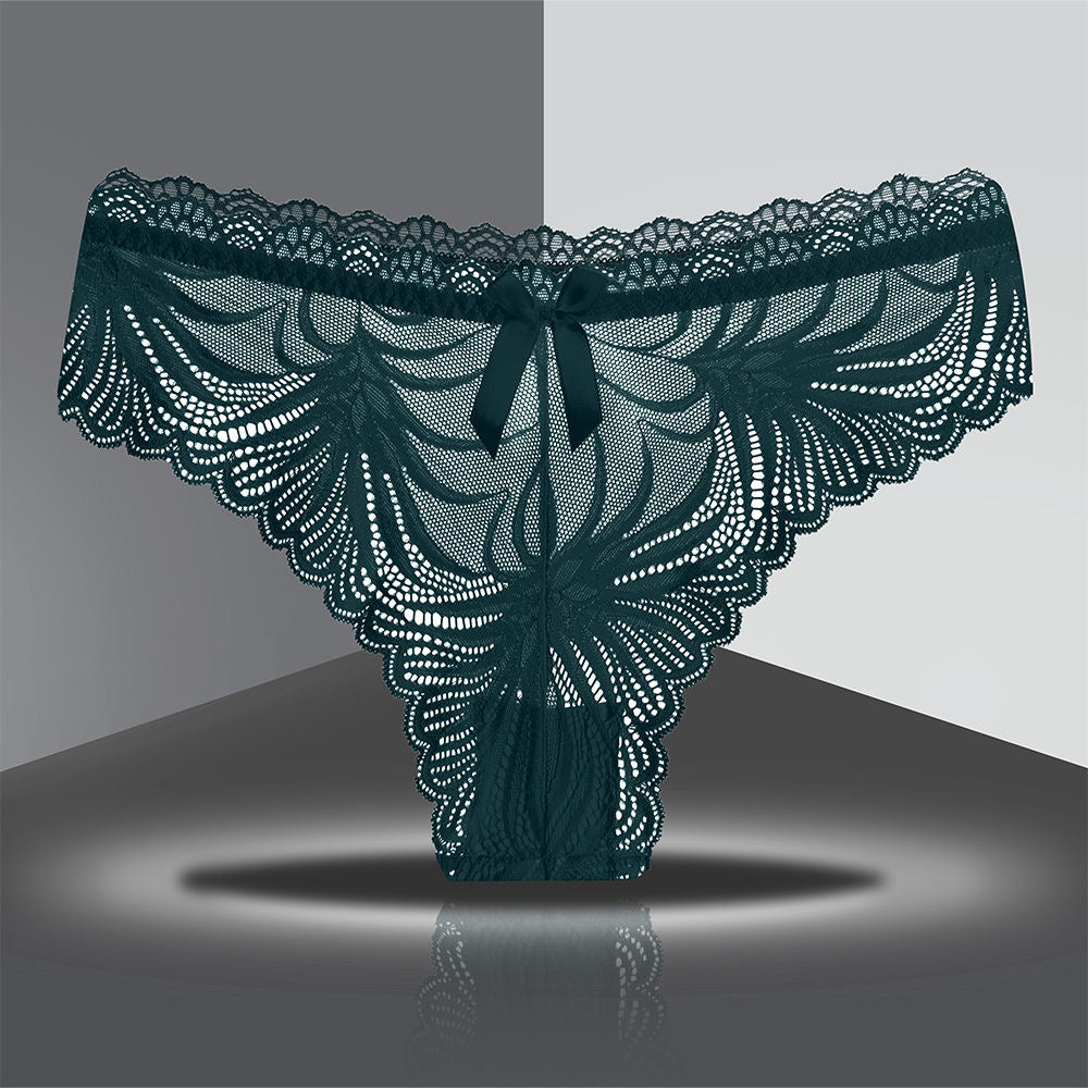 Style européen et américain : dentelle sexy, pantalon triangle en coton, taille moyenne, pour une tentation érotique !